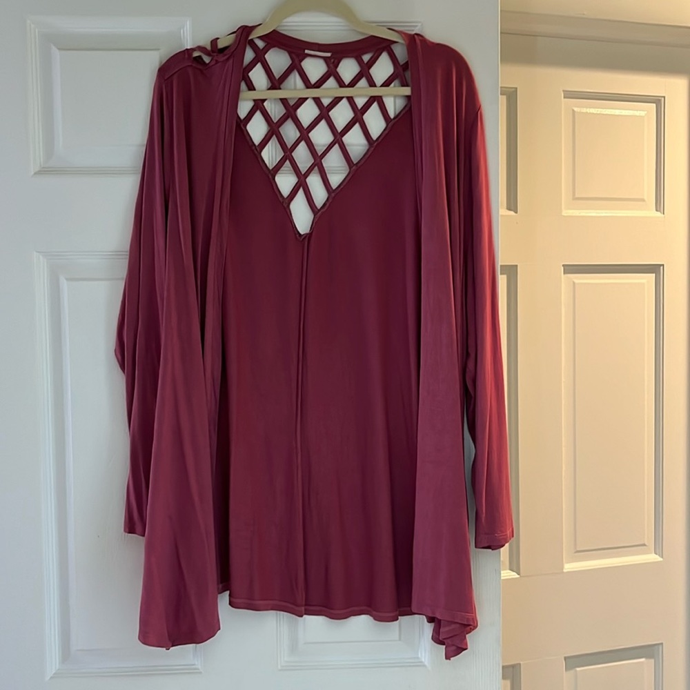 18W rose cotton style sweater